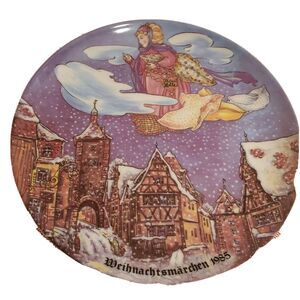 Vintage Christmas Weihnachtsmarchen 1985 7.5 inch Collectible Plate Blue White